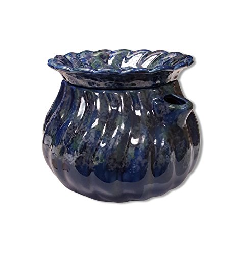 MARYLAND CHINA COMPANY 3.75" MEDIUM BLUE SELF WATERING PLANTER WITH SPOUT OPENING